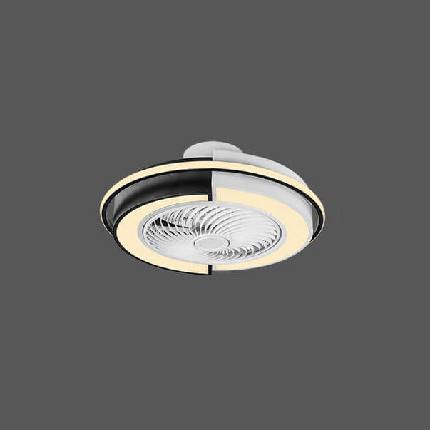 Modern Creative Round LED Semi-Flush Mount Ceiling Fan Light