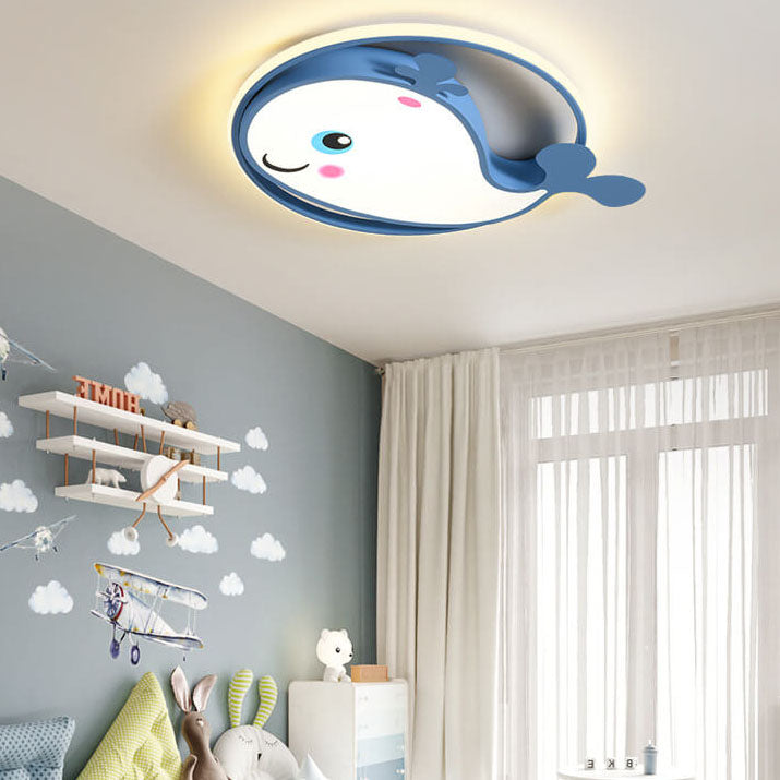 Cartoon Creative Dolphin Circle LED Kinder-Unterputz-Deckenleuchte 