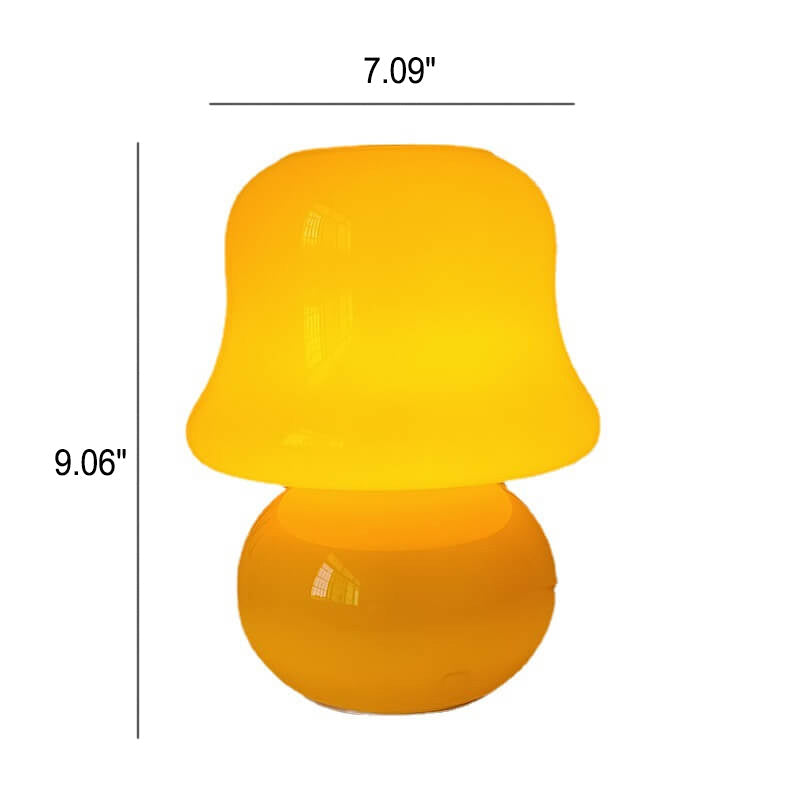 Französische cremefarbene handgefertigte Pilz-Tischlampe aus Glas mit 1 Leuchte 