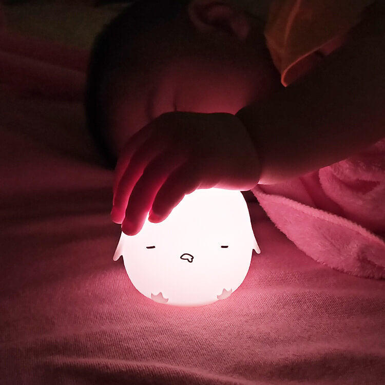 Lámpara de mesa con luz nocturna LED mini de silicona creativa de dibujos animados 