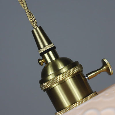 Modern Vintage Brass Ceramic 1-Light Pendant Light