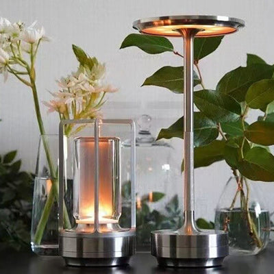 Nordic Vintage Aluminum Acrylic USB Rechargeable Night Light Table Lamp