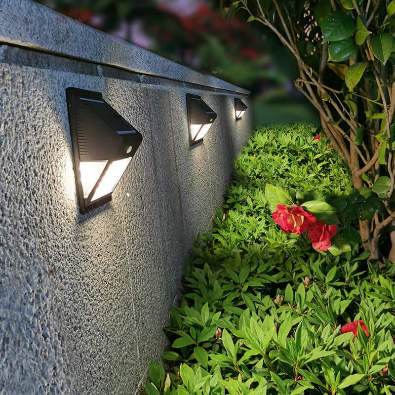 Solar Sensor Three Side LED Outdoor Wall Sconce Lamp