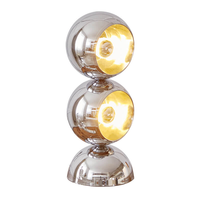 Nordischer minimalistischer Chrom-Metall-Orb 1/2/3 Licht-Tischlampe 