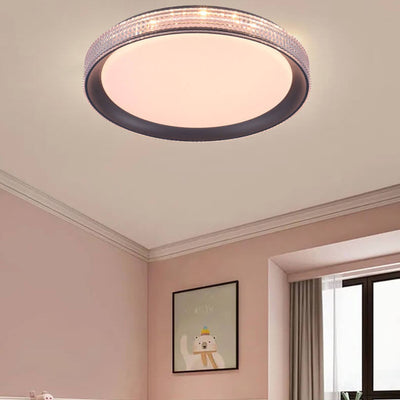 Modern Luxury Crystal Water Wave Diamond Circle LED Flush Mount Ceiling Light