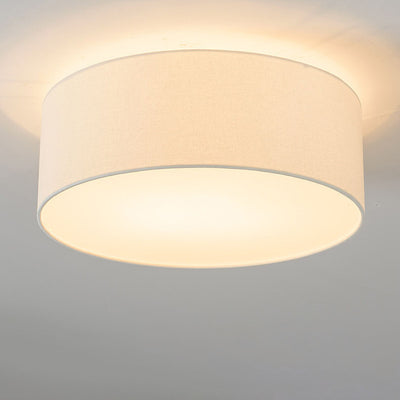 Nordic Minimalist Round Drum Fabric 3/5 Light Flush Mount Ceiling Light