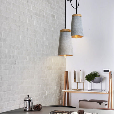 Industrial Vintage Column Cone Cement 1-Light Pendant Light