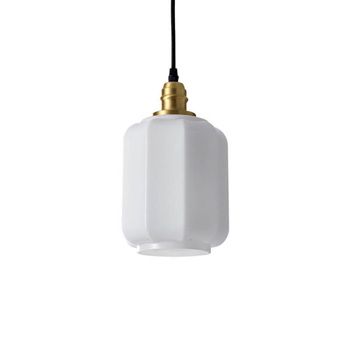 Lámpara colgante de 1 luz de vidrio blanco vintage nórdico 