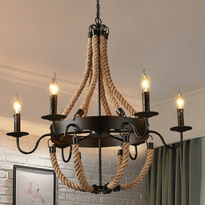 Retro Creative Wrought Iron Twine 6/8-Light Chandeliers