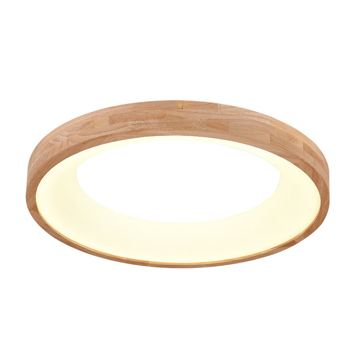 Nordic Minimalist Log Wood Round LED Deckenleuchte mit bündigem Einbau 