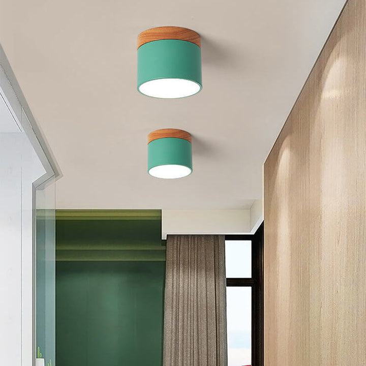 Skandinavische Macaroon Volltonfarbe LED Deckenleuchte Log 