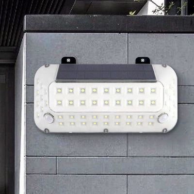 Applique murale extérieure LED avec capteur de corps émettant de la lumière latérale en ABS Simple solaire 
