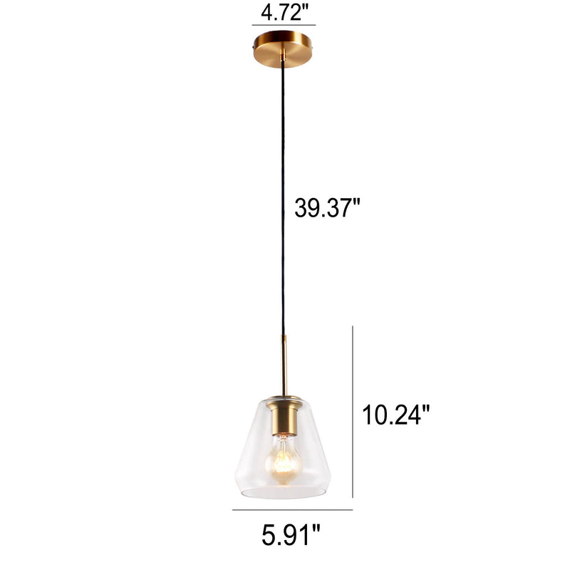 Moderne 1-flammige Pendelleuchte aus Glas im Retro-Stil 