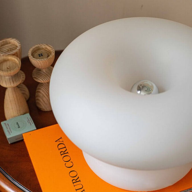 Lampe de Table 1 Lumière Champignon Blanc Lait Danois 
