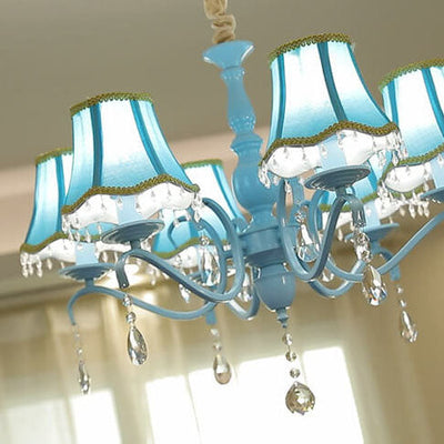 Modern Creative Cone Iron Crystal Fabric 5/6/8 Light Chandelier