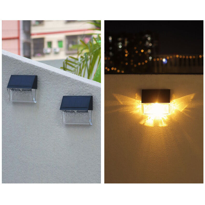 Solar Butterfly Light Outdoor Patio Fence LED Wall Sconce Lamp