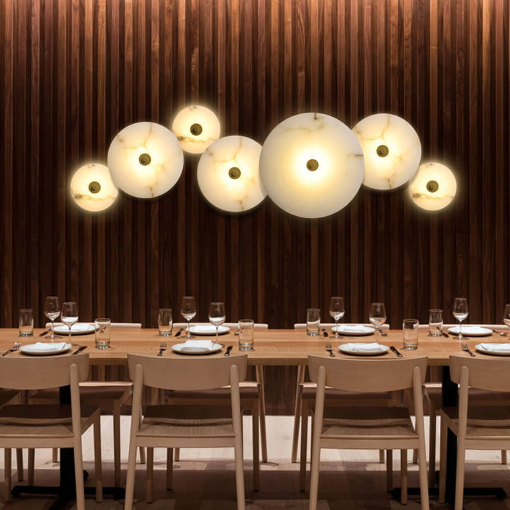 Applique murale LED en fer et marbre rond de luxe moderne 