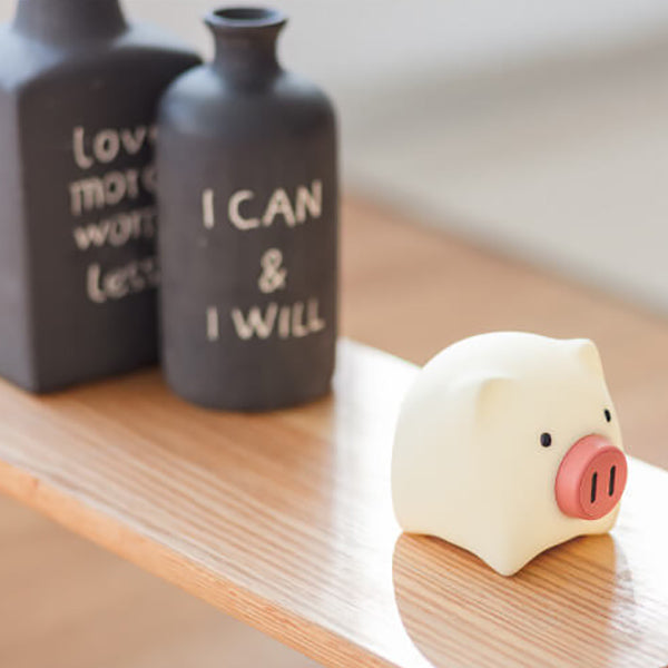 Lampe de table décorative avec veilleuse LED tactile en forme de cochon mignon et créatif 