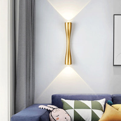 Applique murale LED en forme de trompette en aluminium étanche de luxe contemporain pour patio extérieur 