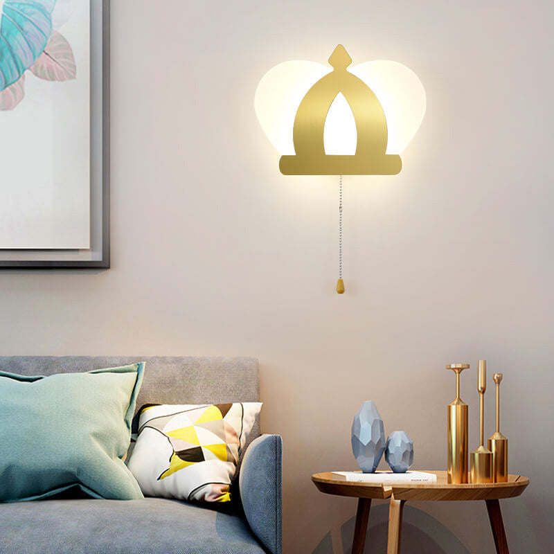 Modern Minimalist Golden Crown Acrylic LED Wall Sconce Lamp