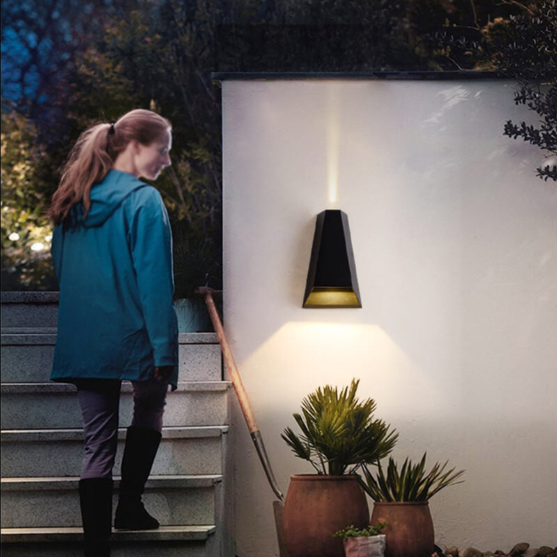 Modern Creative Trapezoid Up and Down Illuminated LED Outdoor Wall Sconce Lamp