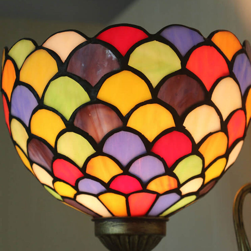 Tiffany Stained Dot Glass 1-Light Wall Sconce Lamp