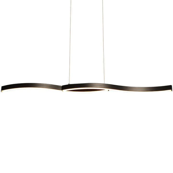 Lustre créatif à LED design moderne à lignes courbes pour îlot 