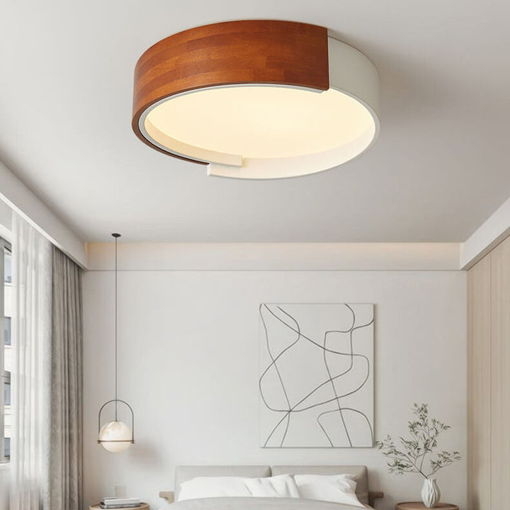 Luz de montaje empotrado LED redonda de madera creativa nórdica 