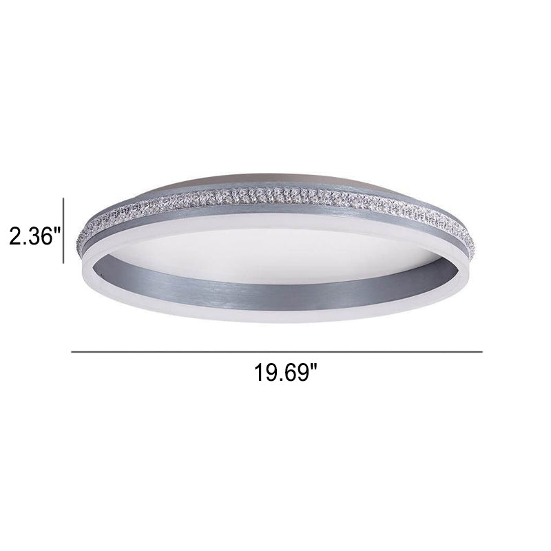 Italian Minimalist Ring Brushed Acrylic LED Flush Mount Ceiling Light