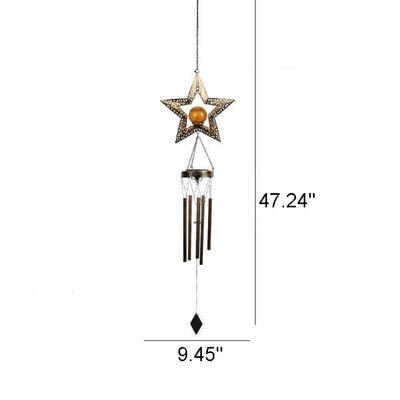 Industrial Solar Suspended Wind Chime Light Outdoor Decorative LED Pendant Light