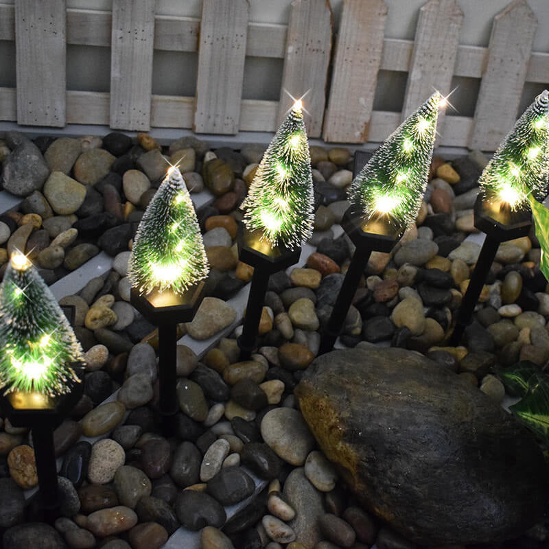 Modern Solar Christmas Tree Ground Insert Lawn Decoration Landscape Light