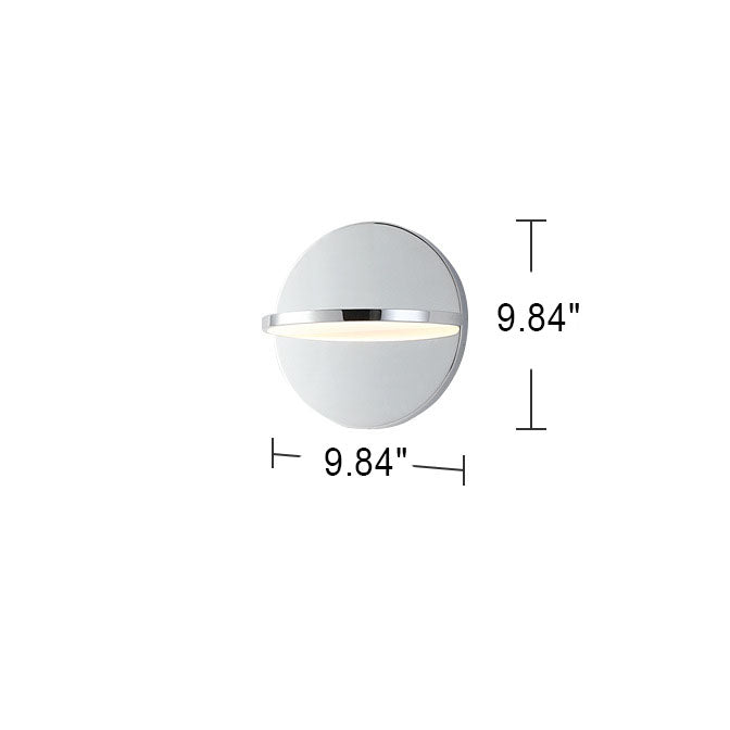 Nordische, minimalistische, verchromte, runde LED-Wandleuchte aus Edelstahl