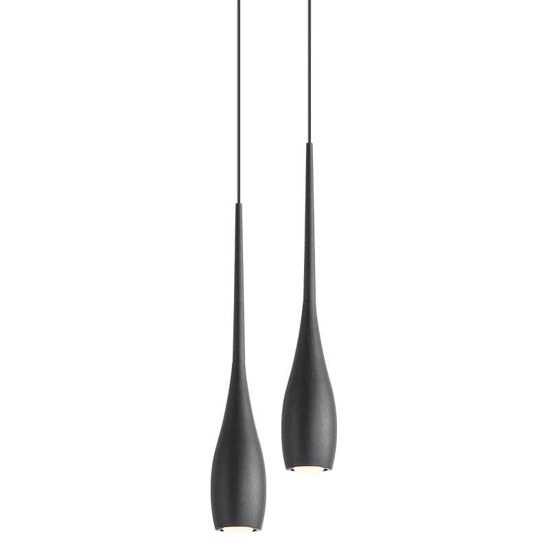 Moderner minimalistischer LED-Pendelleuchter aus Aluminium in Schwarz-Weiß mit einfarbigen Tropfen 