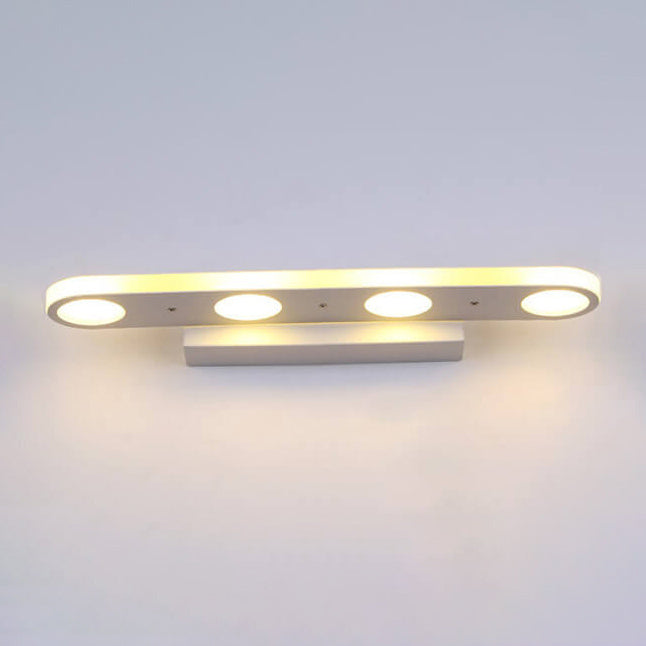 Modern Simple White Long Oval Acrylic Vanity Light 4/6 Light Wall Sconce Lamp