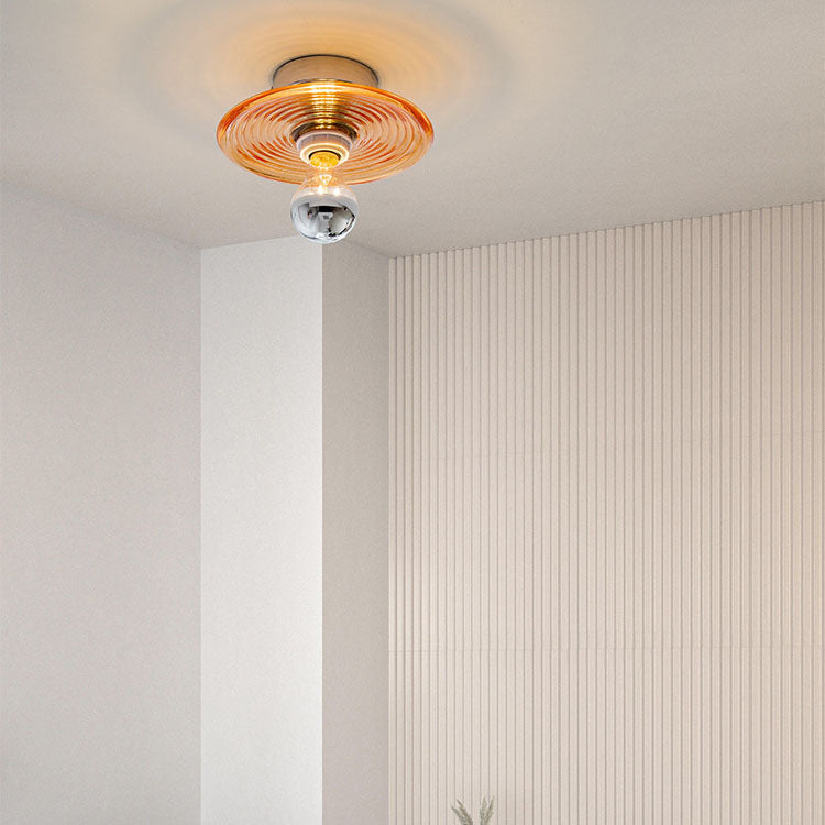 Moderne Art Deco Welle Muster Runde Glas 1-Licht Wand Leuchte Lampe Für Schlafzimmer 