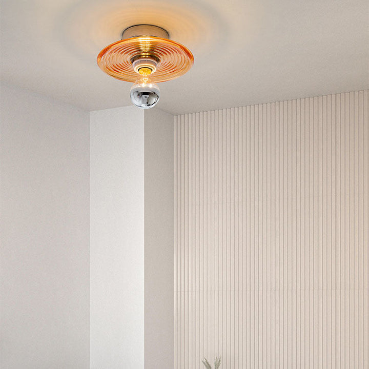 Moderne Art Deco Welle Muster Runde Glas 1-Licht Wand Leuchte Lampe Für Schlafzimmer 