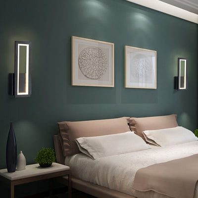 Moderne minimalistische rechteckige LED-Wandleuchte aus Acryl in Volltonfarbe 
