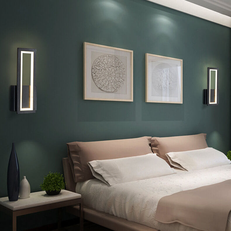 Moderne minimalistische rechteckige LED-Wandleuchte aus Acryl in Volltonfarbe 