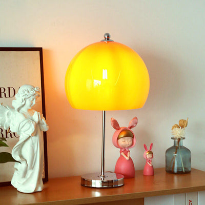 Modern Creative Orange Mushroom Glass Lampshade LED Table Lamp