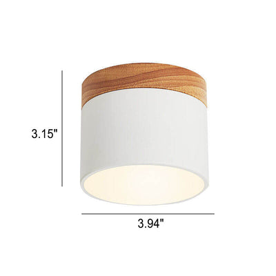 Scandinavian Macaroon Solid Color Log LED Flush Mount Ceiling Light