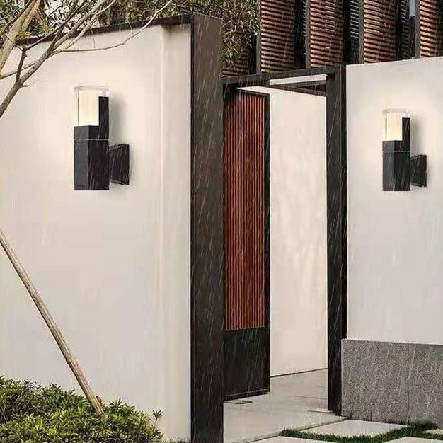 مصباح حائط LED خارجي حديث مقاوم للماء على شكل عمود مستطيل 