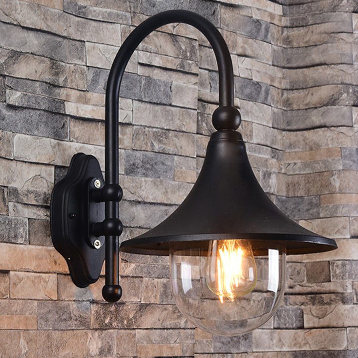 Retro minimalistischer Trompete wasserdichter 1-Licht Wandleuchten-Lampe 