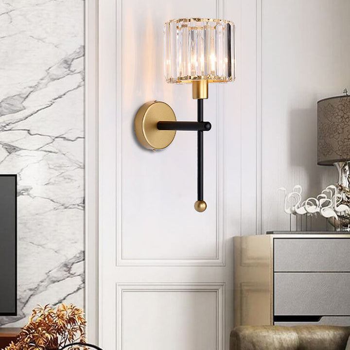 Aplique de pared redondo de hierro y vidrio estilo vintage tradicional con pájaro, 1 luz, para salón 