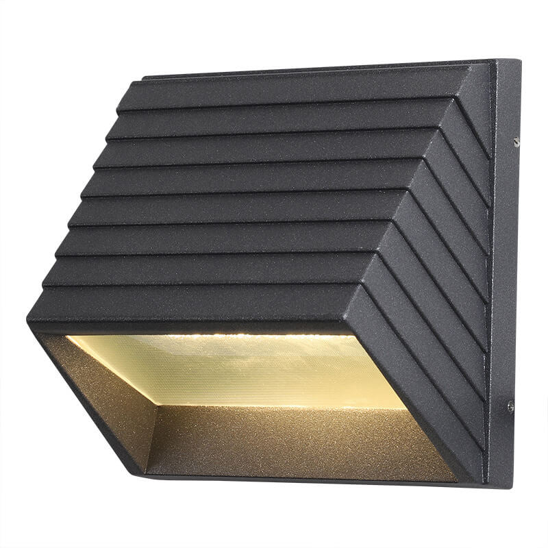 Applique murale étanche à LED trapézoïdale à rayures simples pour extérieur 