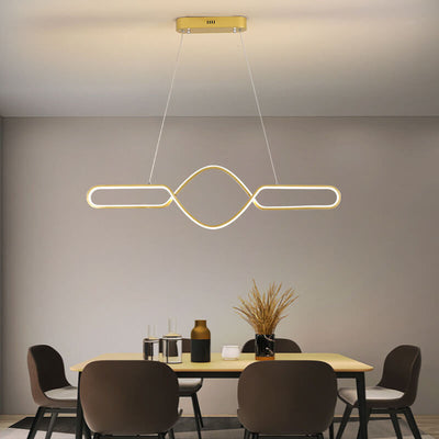 Modern Minimalist Bow Line Island Light LED Chandelier