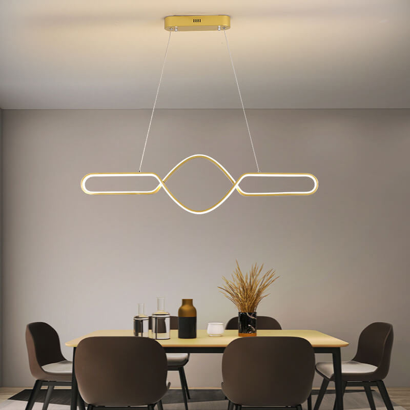 Modern Minimalist Bow Line Island Light LED Chandelier