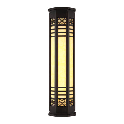 مصباح حائط LED خارجي مقاوم للماء من الفولاذ المقاوم للصدأ الكلاسيكي الحديث بتقليد الرخام 
