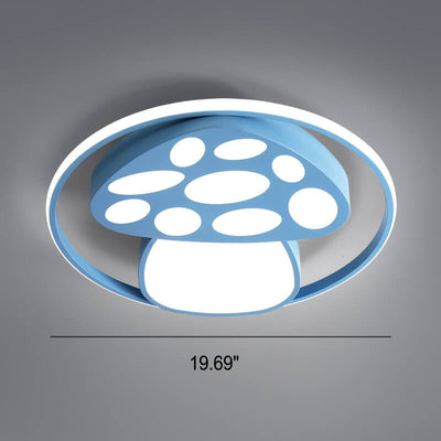 Modern Cartoon Mushroom Circle LED Kids Flush Mount Ceiling Light