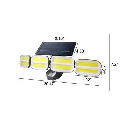 Solar-LED-vierköpfige drehbare menschliche Körper-Induktions-Garten-Straßenlaterne-Außenleuchte