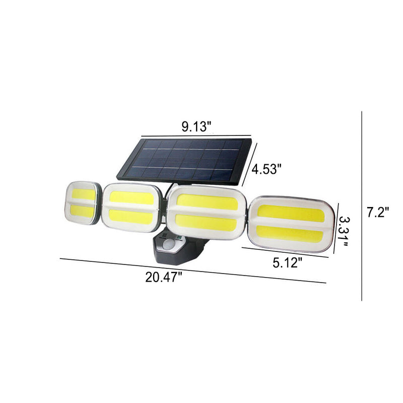 Solar-LED-vierköpfige drehbare menschliche Körper-Induktions-Garten-Straßenlaterne-Außenleuchte